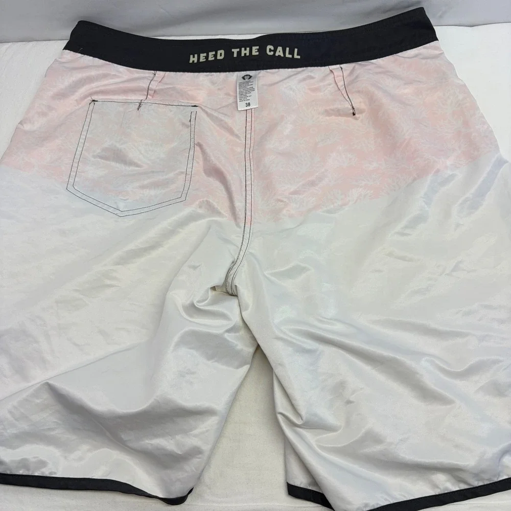 Howler Brothers Board Shorts Mens 38 Orange White Coral Print Surf Beachwear